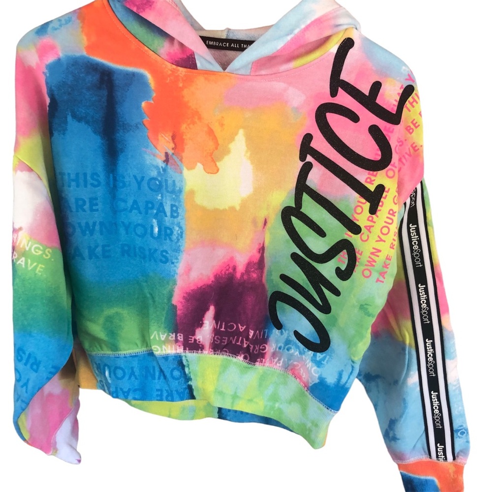 Justice hoodie kids bright and beautiful‎ size M (10) Crop